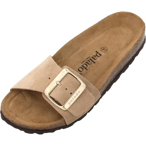 Palado Pantoletten Damen Malta EGS Velours Premium Leather von Palado