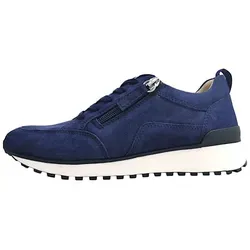 CAPRICE Damen Sneaker flach aus Leder mit Reißverschluss - Blau (Ocean Suede) - Damen-Sneaker mit AIRMOTION Sohlentechnologie für optimale Luftzirkulation und Federung, ideal für den Alltag und höchsten Komfort.