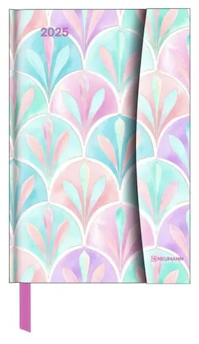 N NEUMANNVERLAGE - Watercolours 2025 Diary, 10x15cm, Taschenkalender mit Magnetverschluss und Lesebändchen, Tasche für Visitenkarte, Jahres- und Monatsübersicht und internationales Kalendarium