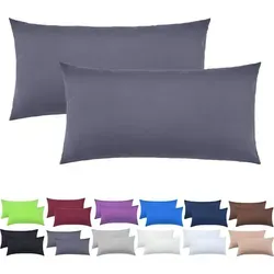 NatureMark 2er Pack Jersey Kissenbezug, 40 x 80 cm - Dunkelgrau - Hochwertige Jersey Kissenbezüge aus 100% Baumwolle, hautsympathisch und pflegeleicht. Ideal für Seitenschläferkissen, waschbar bis 60°C und in vielen Größen erhältlich.