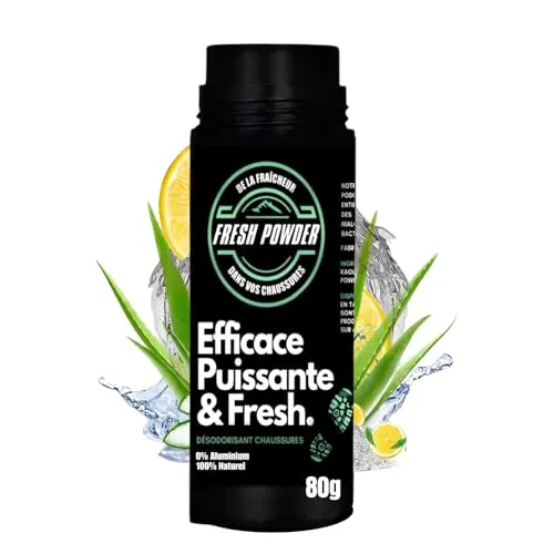 SCHUHDEODORANT - Beseitigt Fußgeruch - Zitronenduft - Völlig natürliches desodorierendes Pulver - Fresh Powder