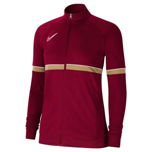 Nike Damen Academy 21 Knit Track Jacket – Trainingsjacke in Team Red/White/Jersey Gold