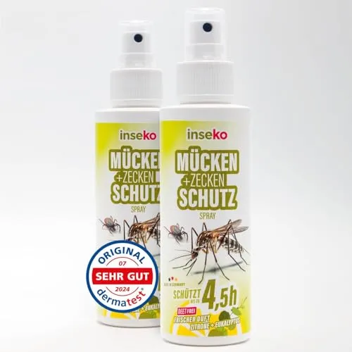 inseko 2x Mücken- und Zeckenschutz Spray 100ml – DEET frei