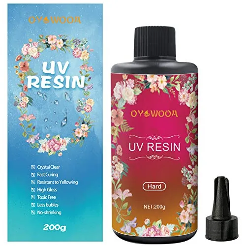 200g UV-Harz Kristallklar Hart UV-Härtung Epoxidharz Set Anfänger DIY Kunst Anhänger Ohrringe Halsketten Armbänder Zubehör Bastelkleber Transparent Flüssig Kleber für Schmuckherstellung (DIY200)