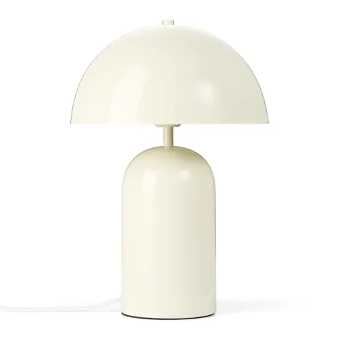 draadwerk® Tischlampe Pilz – Retro Schreibtischleuchte aus Metall in Creme - Moderne Tischlampe im ikonischen Pilz-Design aus pulverbeschichtetem Metall. Ideal für Schreibtische oder Nachttische, sorgt für blendfreies Licht und schafft eine gemütliche Atmosphäre.