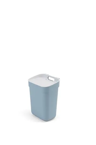 Curver Mülleimer zur Sortierung, 10 l, ideal unter der Spüle, mit Wandhalterung für Wand oder Tür, Küche, Badezimmer, Waschküche, 100% recycelt, blau
