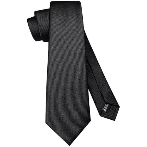 Keyoung Krawatte Schwarz,Krawatten Für Herren,Schwarze Krawatte Herren,Schlips Herren,Mens Ties,Moderne Krawatte Herren Krawatte Schwarz Schmal Elegant Hochzei Büro Festliche und Alltag