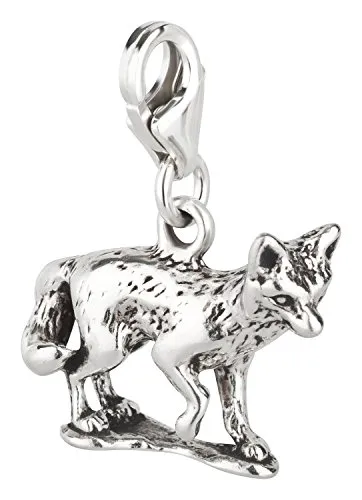 Charm Anhänger Fuchs aus 925 Sterling Silber (17x12mm)