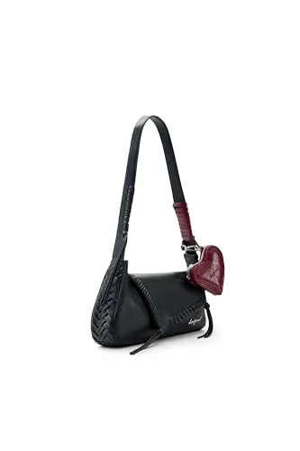 Elegante schwarze Damentasche mit Herz-Geldbeutel in schwarz von Desigual