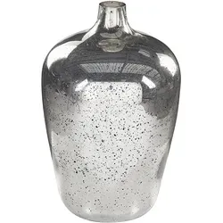 Blumenvase KACHORI aus Glas 40 cm Silber - Elegante handgefertigte Glasvase im Vintage-Stil, ideal für kleine Blumensträuße und vielseitig kombinierbar mit verschiedenen Einrichtungsstilen.