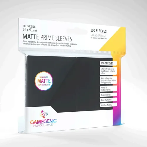 Gamegenic Spiel GGS10030 - Matte Prime Hüllen, schwarz (100 Hüllen)