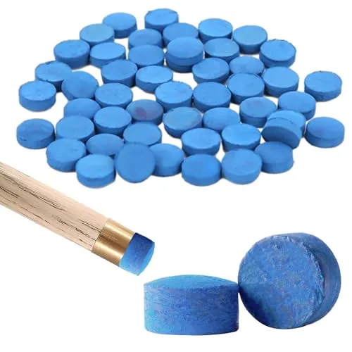 MAXQUU 50-teilige Queue-Spitzen in professioneller Qualität, Ersatzspitzen für Pool- und Snooker-Queues, Queue-Spitzen aus Leder für Pool- und Snooker-Queues, Reparatursätze und Installation.