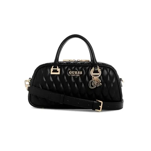 GUESS Damen Valla Small Satchel Ranzen, Schwarz