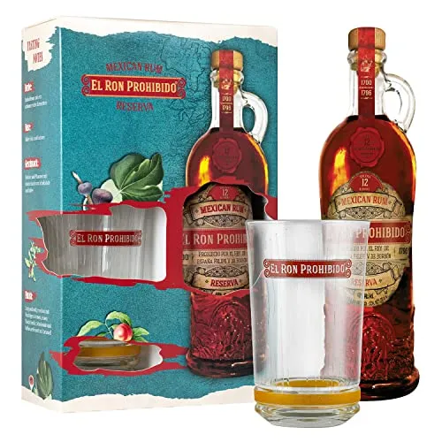 El Ron Prohibido Rum 12 Reserva Geschenkverpackung mit Glas