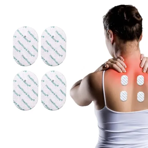 Tens-Elektrodenpads Ovale selbstklebende Elektroden (4 Stück) 2,2-mm-Bolzenverbindung Kompatibel mit Omron E2-, E4-Tens-Geräten