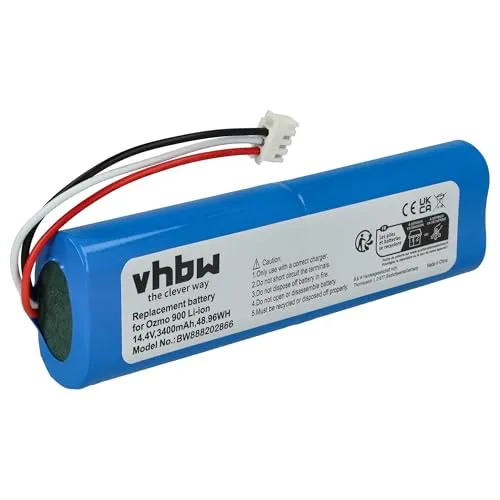 vhbw Akku Ersatz für Ecovacs S01-LI-148-2600, S09-LI-148-3200 für Staubsauger Home Cleaner Heimroboter (3400mAh, 14,4V, Li-Ion)
