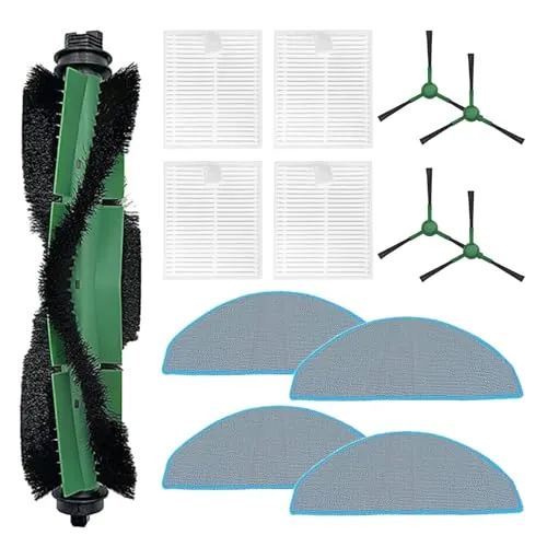 Stück Zubehörset für iRobot Roomba Combo Essential Y0110 / Y0112,1 Hauptbürste,4 Wischtücher,4 Filter, 4 Seitenbürsten 17