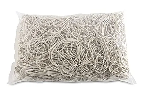 OFFICE PRODUCTS Gummibander Durchmesser: 70mm Farbe: Weiß/Gewicht: 1000g - 1 kg/Haushaltsgummi Gummiringe Gummi/Kautschuk 60% / Gummis für Zuhause Büro Schule