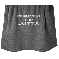 Duschtuch London, Frottee (1-St), Handtuch Individuell Bestickt, Badehandtuch 70x140 cm grau