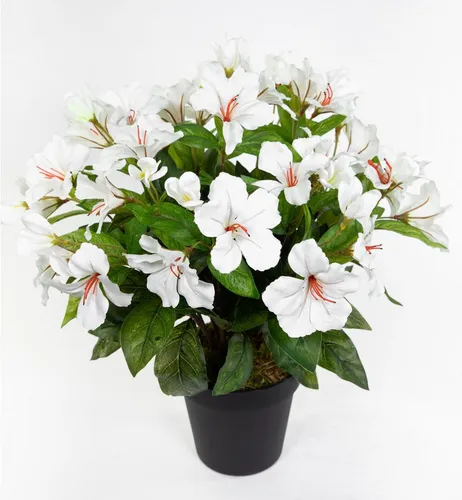 Kunstblume Großer Hibiskus 42cm - Naturgetreue Seidenblume im Topf - Kunstblumen - Naturgetreuer Hibiskus mit 22 Blüten aus Textilfaser, ideal für eine pflegeleichte und blühende Raumgestaltung.