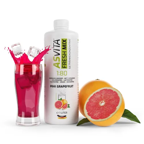  ASVita Sirup Fresh Mix 1:80 - 1 Liter Flasche - Pink Grapefruit 14,99 EUR/l