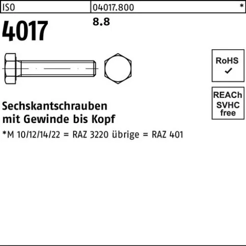 ISO 4017 Sechskantschraube VG M10x20 Stahl 8.8 blank 100 Stk - Hochwertige Maschinenschrauben mit Außensechskant, ideal für langlebige Verbindungen und vielseitige Anwendungen in der Befestigungstechnik.