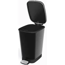 Curver Mülleimer KIS Chic Bin Style, schwarz, 25 Liter - Haushaltszubehör mit geruchssicherem Design, kratzfester Oberfläche und integriertem Müllsackhalter für einfache Handhabung.