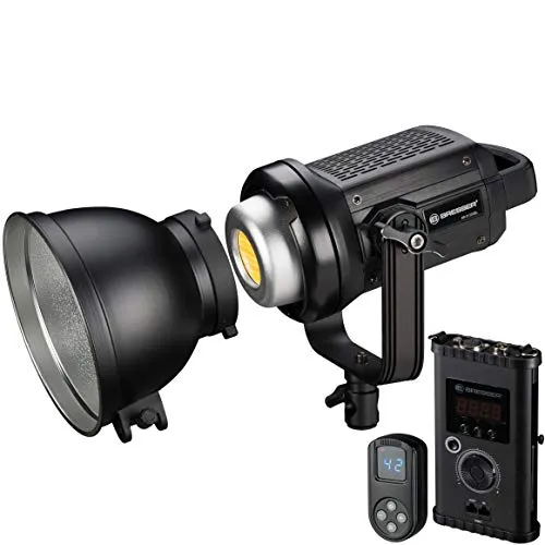 BRESSER Tageslichtlampe BR-D1200BL COB LED 120W - Fotostudio Zubehör mit Bowens-Anschluss, ideal für professionelle Fotografie und Videoproduktionen, inklusive Fernbedienung und Transportkoffer für einfache Mobilität.