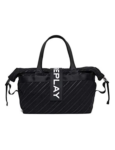 Replay Herren Fm3418.000.a0172a Henkeltasche Schwarz (Black) - Herren-Henkeltaschen für vielseitige Einsätze: Ideal für Reisen, Training oder Einkäufe mit sportlich-schickem Design und großzügigem Stauraum (41 x 46 x 23 cm).