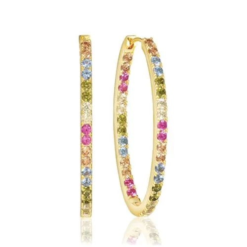 Sif Jakobs Jewellery Damen-Creolen aus 925er Silber - Elegante Creolen aus 925er Silber in Gold und Mehrfarbig, perfekt für jeden Anlass und ein stilvolles Highlight in Ihrer Schmuckkollektion.