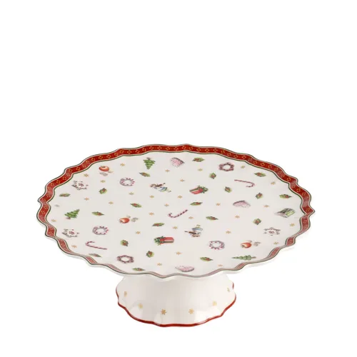 Villeroy & Boch Toy's Delight Kleine Kuchenplatte auf Fuß, 21 cm - Tortenständer aus hochwertigem Premium Porzellan, ideal für festliche Kaffeetafeln mit verspielten Motiven und sicherem Stand. Perfekt als Weihnachtsgeschenk!