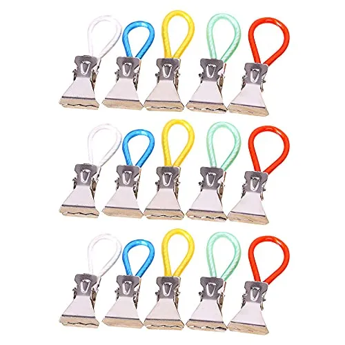 XINGSUI 15Pcs Metall Küche Geschirrtuch Aufbewahrungsclip, Farbe Handtuch Clip, Stoff hängen Clip, Geschirrtuch Clip, Strandtuch Clip, für Küche und Bad