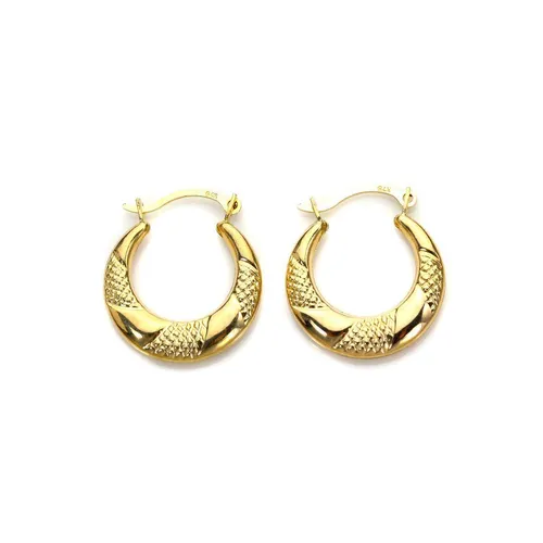 Karat Gold Dreimalig Gedreht Creolen Hoop Gelbgold Ohrringe | Creole Earrings 9