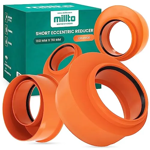 Millto™ Reduzierstück 160x110mm Kurze Orange Rohrreduzierung Reduziermuffe Reduzierung Abwasserrohrreduzierstück Wasserleitungsadapter Abwassersysteme PP Rohrverbinder Rohrverschraubung Reduktion
