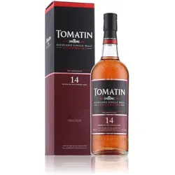 Tomatin Whisky 14 Jahre 46% - 700 ml - Whisky, 14 Jahre gereift mit einem vollmundigen Geschmack und Aromen von Gewürzen und Früchten, perfekt für Genießer.