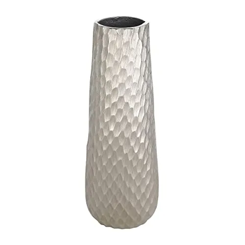 EGLO LIVING Metallvase Nilgaut - Elegante Deko Vase in Nickel - Moderne Deko-Vase aus gehämmertem Aluminium, ideal für Trockenblumen und vielseitig kombinierbar, perfekt für jeden Wohnbereich.