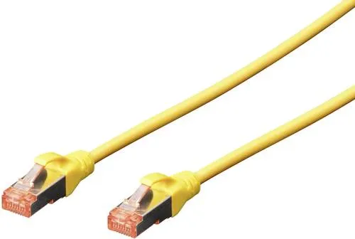 Digitus DK-1644-030/Y RJ45 Netzwerkkabel, Patchkabel CAT 6 S/FTP 3.00m Gelb Halogenfrei, verdrillte Paare, mit Rastnasenschutz