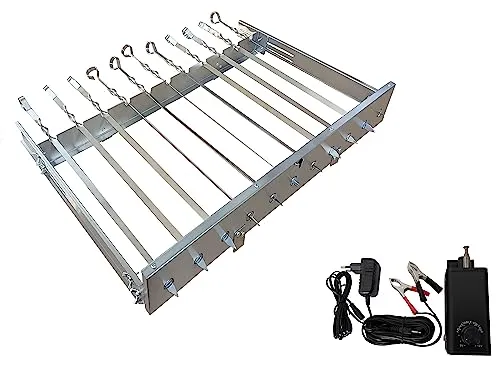 walexo Grillspieß Spießdreher mit 11 Edelstahlspießen