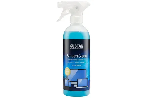 SUBTAN ScreenClean Display-Reinigungsspray 500 ml Flüssigreiniger (1-St. alkoholfrei, streifenfrei, biologisch abbaubar)
