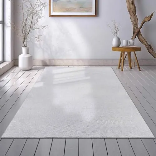 Taracarpet Kunstfell Uni Polyester Teppich Einfarbig in Hasenfell-Optik fürs Wohnzimmer Schlafzimmer und Kinderzimmer Grau 080x150 cm