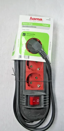 HAMA 3-fach Steckdosenleiste An-Aus-Schalter schwarz 1,5m max.3500W 478832