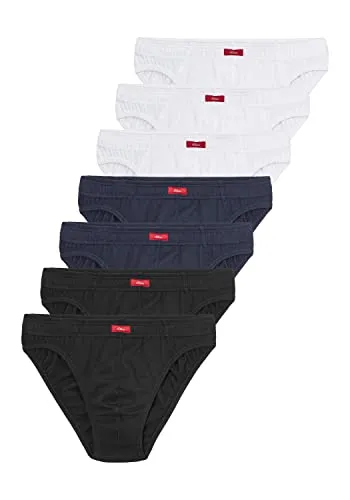 s.Oliver Basic Slip - 7er Pack in L Schwarz, Blau, Weiß - Herren-Slips im praktischen 7er Pack, ideal für den täglichen Komfort und in modischen Farben erhältlich.