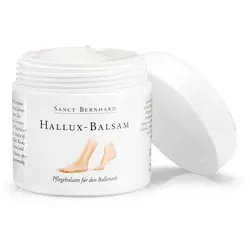 Hallux-Balsam 100 ml - Pflege für schmerzende Ballenzehen - Bandagen zur gezielten Pflege des Hallux. Mit Ringelblumen-, Arnika- und Mandelöl für kühlende und feuchtigkeitsspendende Wirkung.