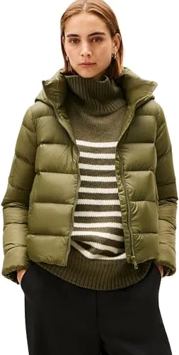 Tommy Hilfiger Damen Steppjacke Down Casual Jacket mit Kapuze, Grün (Utility Olive), XS