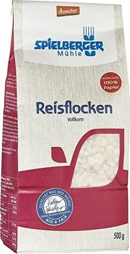 Spielberger Bio Reisflocken, demeter  500 gr Flocken aus Reiskörnern