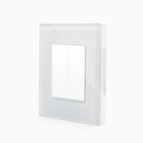 Produktbild Blindabdeckung Leerdose-Abdeckung Unterputz Glas Weiß Luxus-Time