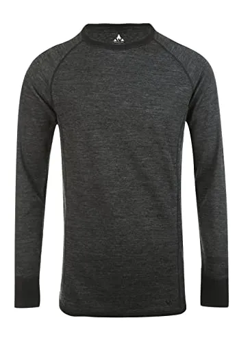 Whistler Bradley M Merino Wool Baselayer Top 2XL - Dunkelgrau Melange - Funktionsunterwäsche für Herren, aus atmungsaktiver, temperaturregulierender Merinowolle, mulesingfrei und ideal für Freizeit und Sportaktivitäten.
