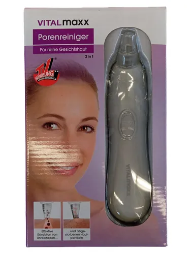 Produktbild VITALmaxx Porenreiniger Gesichtsreinigungsgerät 2in1 Mikrodermabrasion Weiß