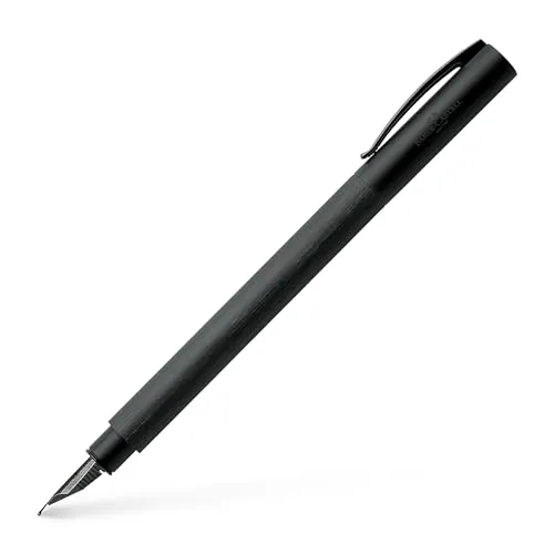 FABER-CASTELL 147152 - Füller Ambition All Black, Federbreite EF, elegantes Design aus gebürstetem Edelharz und mattem Metall