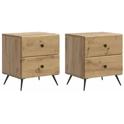 vidaXL Nachttisch 2er Set Artisan-Eiche 43x34,5x47,5 cm